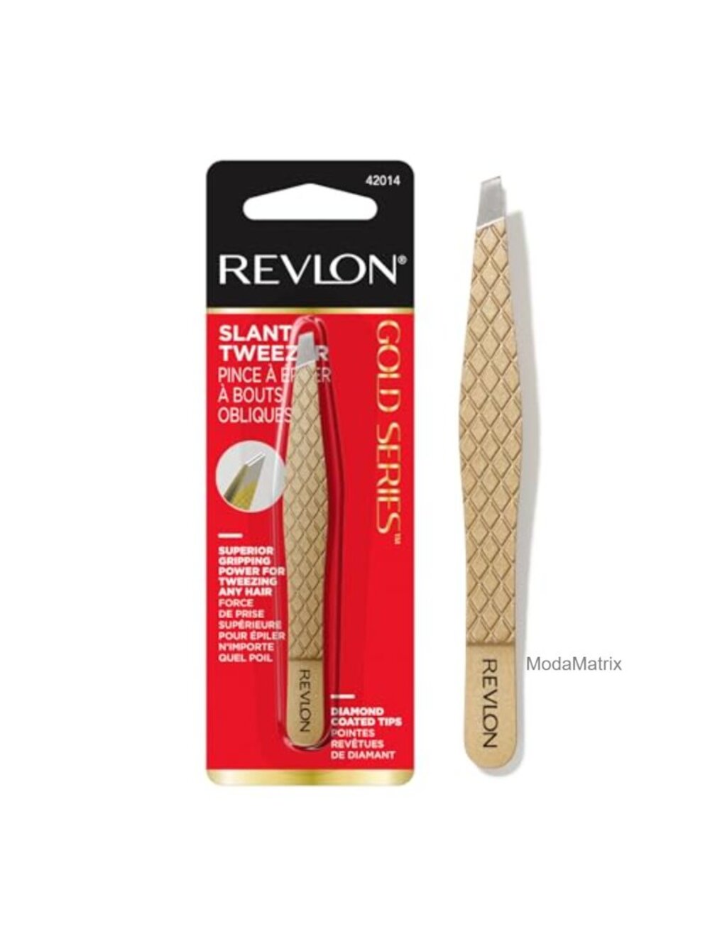 Gold Series Slant Tip Tweezer Titanium Diamond Coated Professional